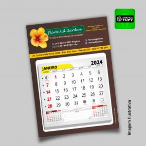 Folhinha Calendario de Parede c/ Bloco e Furo 2025 Duplex 250g 27x37 cm Colorido frente 4x0 Sem revestimento Com furo Bloco com calendário mensal 2024