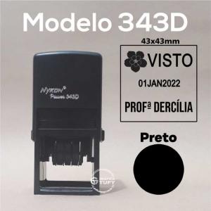 Carimbos Datador Automático 343 Nykon Plástico Tamanho da impressão 4x4 cm Cor da tinta: Preta   