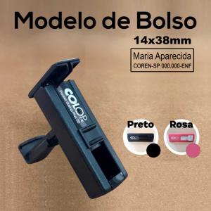 Carimbos de Bolso 302 Plástico Tamanho da impressão 1,4x3,8 cm Cor da tinta: Preta   