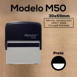 Carimbos M50 Plástico Tamanho da impressão 3,0x6,9 cm Cor da tinta: Preta   