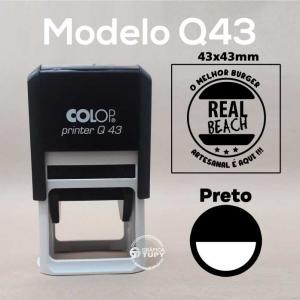 Carimbos Automático Q43 Colop Plástico Tamanho da impressão 4x4 cm Cor da tinta: Preta   