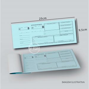 Receita B - Receituário Azul Sulfite Azul 75g 25x9,5 cm Preto 1x0 cor  Picote e numeração especial concedida pela vigilância sanitária. 