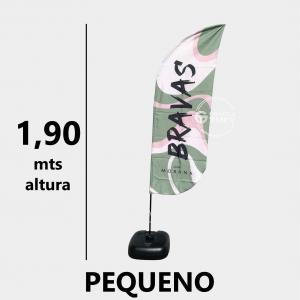 Wind Banner Pequeno - 1,90 mts de altura - Completo Kit Completo: Tecido Oxford - Base e Haste altura 1,9 metros x 0,50 mts de largura Colorido frente e verso 4x4  Costura overlock 