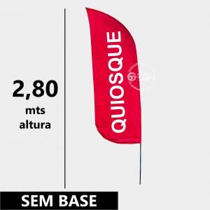 Wind Banner SEM BASE - Grande - 2,8 mts altura Bandeira Tecido Oxford  e Haste - Não acompanha base altura 2,8 metros x 0,70 mts de largura Colorido frente e verso 4x4  Costura overlock 